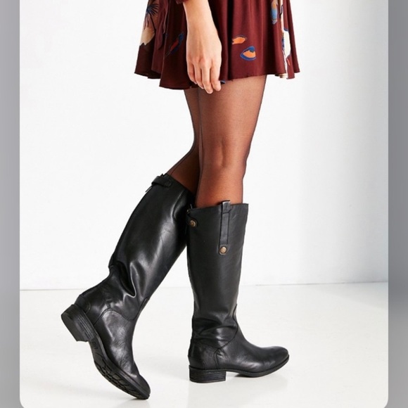 Sam Edelman Penny Black Leather Riding Boots Size 6.5W - Picture 2 of 16